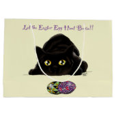 Grand Sac Cadeau Chasse aux oeufs de Pâques Chat amusant (Dos)