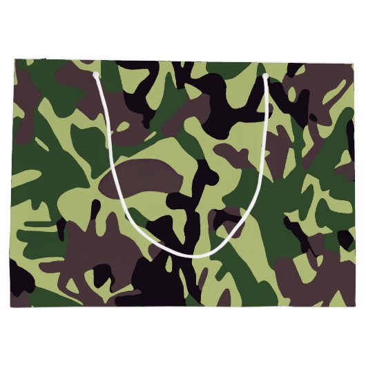 Grand Sac Cadeau Chasseurs Motif Camo Vert (Dos)