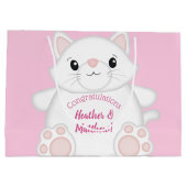 Grand Sac Cadeau Chat Baby shower Kitty Rose (Dos)