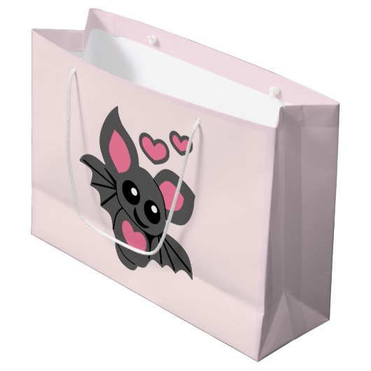 Grand Sac Cadeau Chat-bébé rose (Devant Angle)