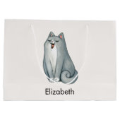 Grand Sac Cadeau Chat Couple Amateurs Cute Funny Heureuse Sainte-Va (Dos)