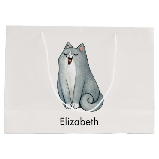 Grand Sac Cadeau Chat Couple Amateurs Cute Funny Heureuse Sainte-Va (Dos)