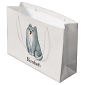 Grand Sac Cadeau Chat Couple Amateurs Cute Funny Heureuse Sainte-Va (Dos Angle)