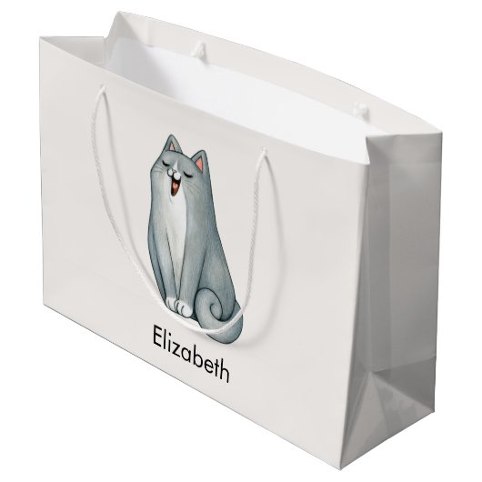 Grand Sac Cadeau Chat Couple Amateurs Cute Funny Heureuse Sainte-Va (Dos Angle)