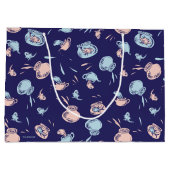 Grand Sac Cadeau Chat Dans Le Casquette | Le Motif du poisson (Dos)