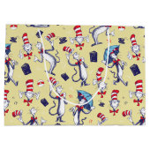 Grand Sac Cadeau Chat Dans Le Casquette | Motif jaune (Dos)