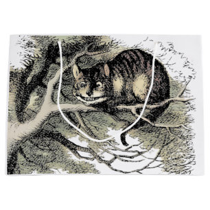 Grand Sac Cadeau Chat de Cheshire Alice au Pays des Merveilles Clas
