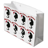 Grand Sac Cadeau Chat de Joyeux Noël (Dos Angle)