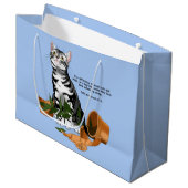 Grand Sac Cadeau Chat de méfaits végétaux (Devant Angle)