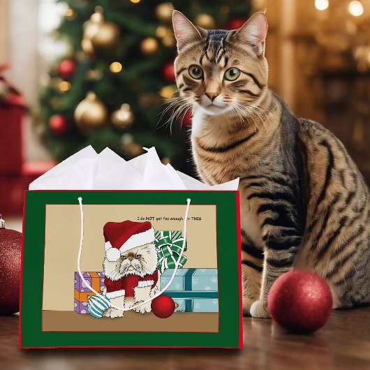 Grand Sac Cadeau Chat de Noël Perse
