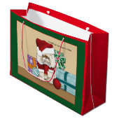 Grand Sac Cadeau Chat de Noël Perse (Devant Angle)