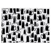 Grand Sac Cadeau Chat noir amusant (Dos)