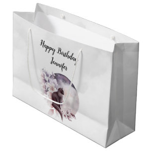 Grand Sac Cadeau Chat noir par une Pleine lune magique