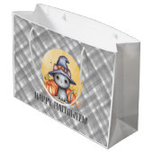 Grand Sac Cadeau Chat noir Whimsical Happy Halloween (Dos Angle)