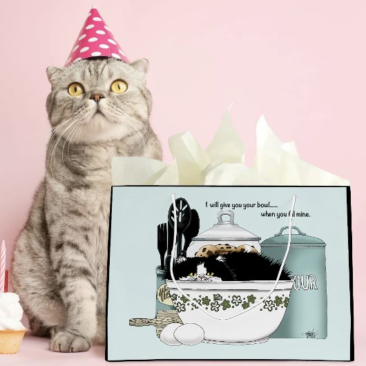 Grand Sac Cadeau Chat Pâtissier