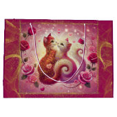 Grand Sac Cadeau Chat Retro Maroon - (Dos)