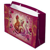 Grand Sac Cadeau Chat Retro Maroon - (Dos Angle)