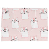 Grand Sac Cadeau Chat rose (Dos)