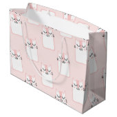Grand Sac Cadeau Chat rose (Dos Angle)