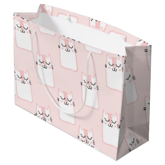 Grand Sac Cadeau Chat rose (Dos Angle)