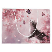 Grand Sac Cadeau Chat Sakura et Papillons (7) (Dos)