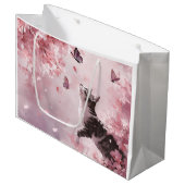 Grand Sac Cadeau Chat Sakura et Papillons (7) (Devant Angle)