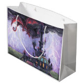 Grand Sac Cadeau Château de dragon (Dos Angle)