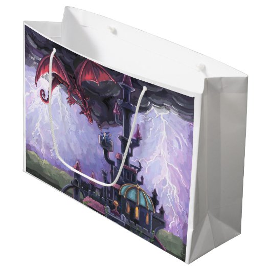 Grand Sac Cadeau Château du dragon (Devant Angle)