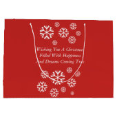 Grand Sac Cadeau chaton gris mignon boudin pour Noël (Dos)