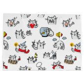 Grand Sac Cadeau Chats amusants, lait et magie. (Dos)