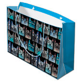 Grand Sac Cadeau Chats bleus (Dos Angle)