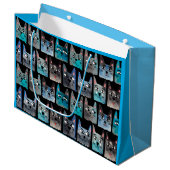 Grand Sac Cadeau Chats bleus (Devant Angle)