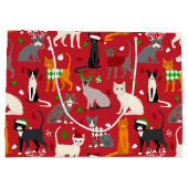 Grand Sac Cadeau Chats de Noël (Dos)