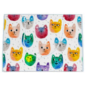 Grand Sac Cadeau Chats et amis à l'aquarelle (Devant)