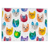 Grand Sac Cadeau Chats et amis à l'aquarelle (Dos)