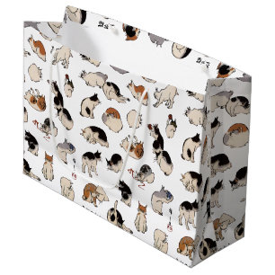 Grand Sac Cadeau Chats japonais, Hiroshige, Ukiyo-e