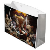 Grand Sac Cadeau Chats jouant au poker (Dos Angle)