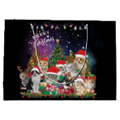 Grand Sac Cadeau Chats Joyeux Noël Lumière (Dos)
