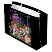 Grand Sac Cadeau Chats Joyeux Noël Lumière (Dos Angle)