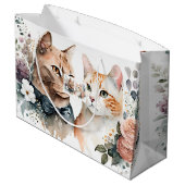 Grand Sac Cadeau Chats mariages En Fleurs (Dos Angle)
