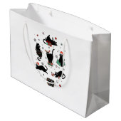 Grand Sac Cadeau Chats noirs de Noël (Dos Angle)