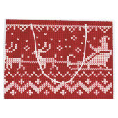 Grand Sac Cadeau Chaudron moche Le Père Noël traîne et rennes (Dos)