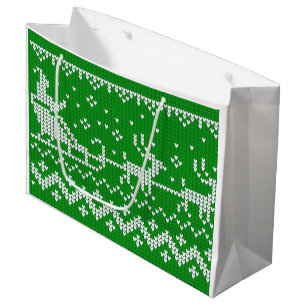 Grand Sac Cadeau Chaudron moche Le Père Noël traîne et rennes