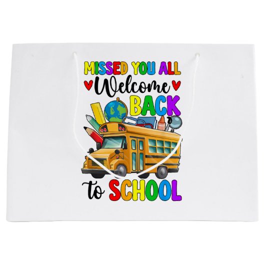Grand Sac Cadeau Chauffeur de bus de rentrée des classes (Devant)