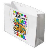 Grand Sac Cadeau Chauffeur de bus de rentrée des classes (Dos Angle)