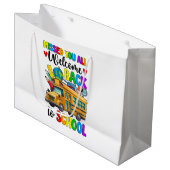 Grand Sac Cadeau Chauffeur de bus de rentrée des classes (Devant Angle)