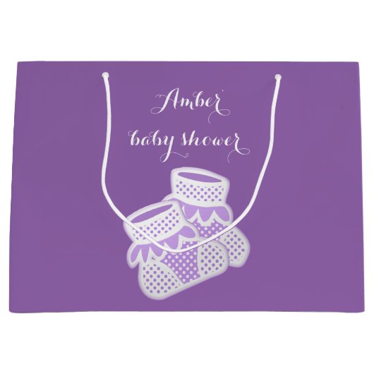 Grand Sac Cadeau chaussettes de bébé - pourpre (Devant)