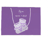 Grand Sac Cadeau chaussettes de bébé - pourpre (Dos)