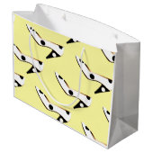 Grand Sac Cadeau Chaussure à talon jaune mignon (Dos Angle)