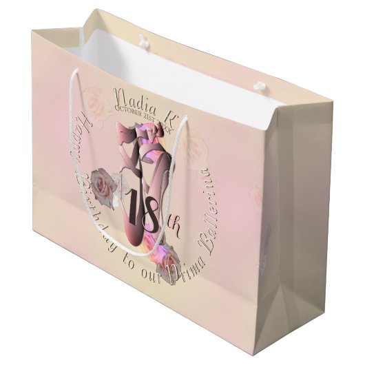 Grand Sac Cadeau Chaussures Ballerina Pink Toe (Devant Angle)